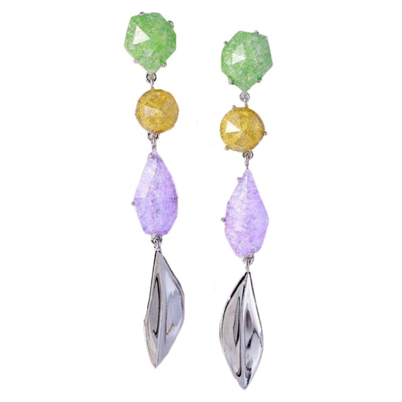 KATE SPADE • Floral Facets Linear Drop Earrings